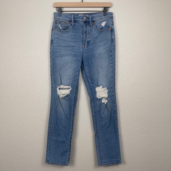 Madewell The Perfect Vintage Jean Denman Wash Size 26 Straight Leg Distressed - Picture 3 of 15